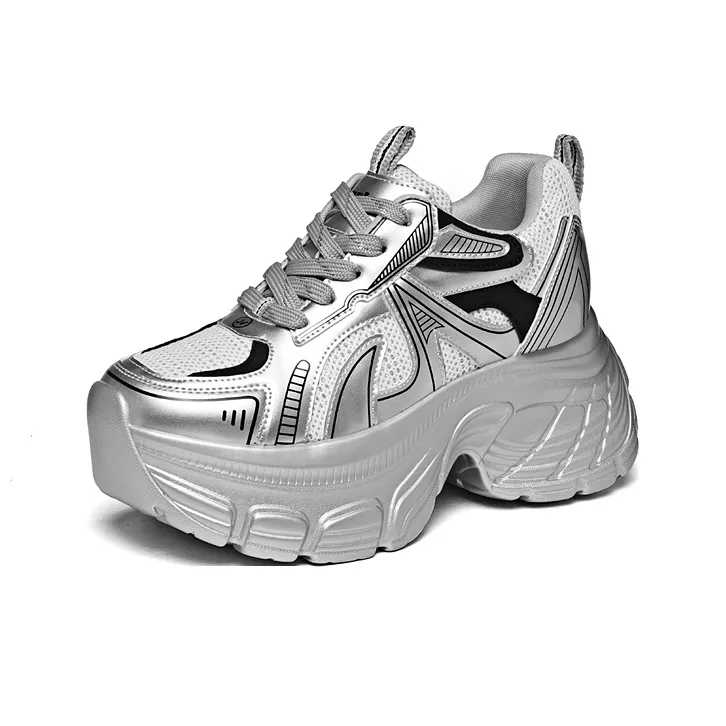 Golden Silk Rabbit Low-Top Chunky Sneakers Women's-0