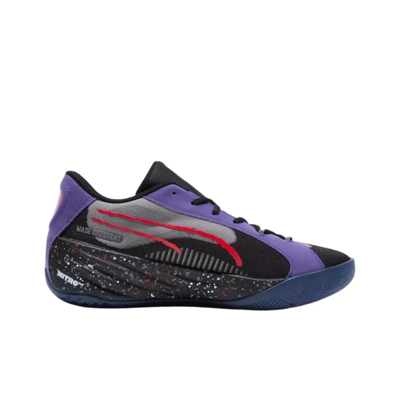 RJ Barrett x PUMA All Pro Nitro Anti Slip Wear Resistant Low Top Basketball Shoes Men's Black Purple-1