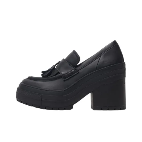 Chuck 70 De Luxe Women's Converse Heel Loafer Platform Low 'Triple Black' Women's