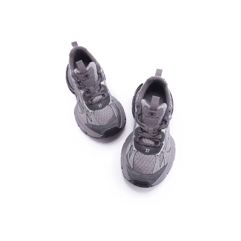 TOM TAILOR Soft Gray Trendy Running Shoes Low Top Chunky Sneakers Women's-9