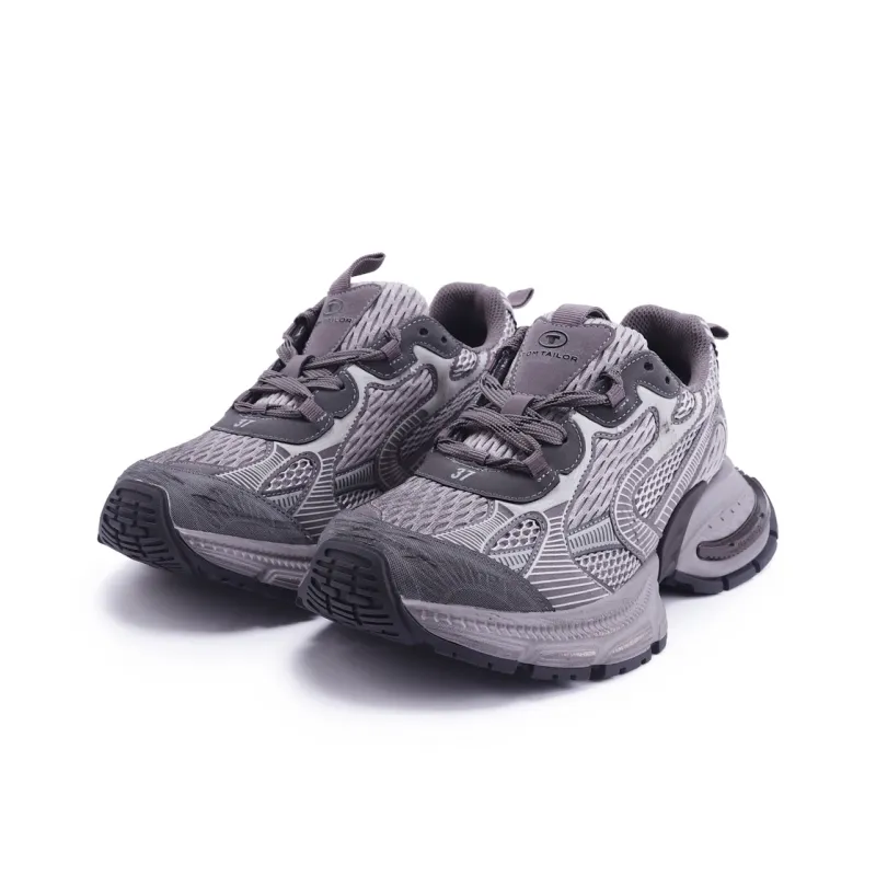 TOM TAILOR Soft Gray Trendy Running Shoes Low Top Chunky Sneakers Women's-8