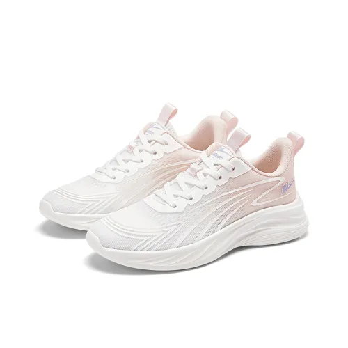 Warrior Cushioning Lightweight Breathable Quick Dry Low Top Running Shoes Women's Pink White