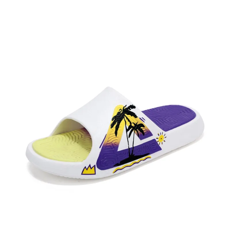 PEAK State Pole Slip Resistant Abrasion Resistant Cushioning Slide Slippers Unisex White Yellow Purple-2
