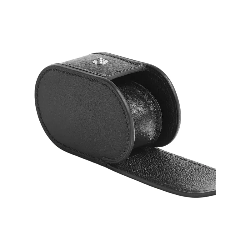 HERMES Tadelakt Calfskin Wrist Watch Storage Bag Medium Size Unisex 89 Noir Black-1