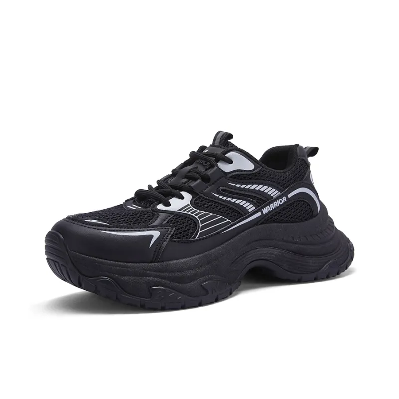 WARRIOR Chunky Sneakers Women's Low Top Black-1