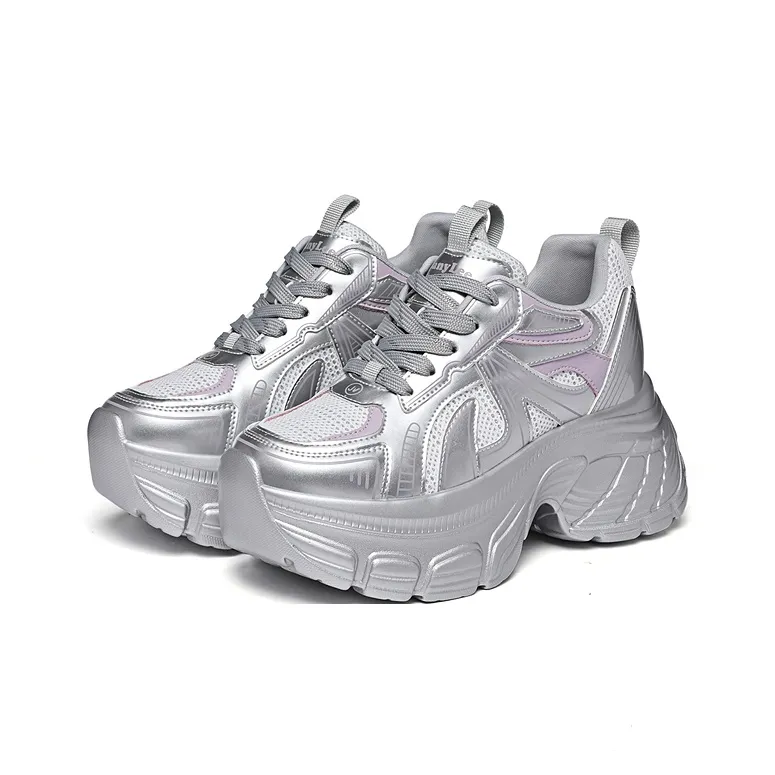 Golden Silk Rabbit Low-Top Chunky Sneakers Women's-8