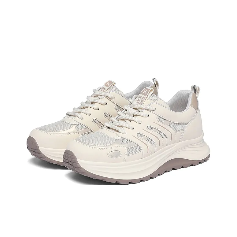 Golden Silk Rabbit Low-Top Chunky Sneakers Women's-8