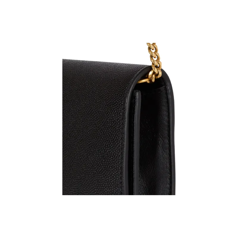 BALMAIN Grained Calfskin Clutch Women's Black-5