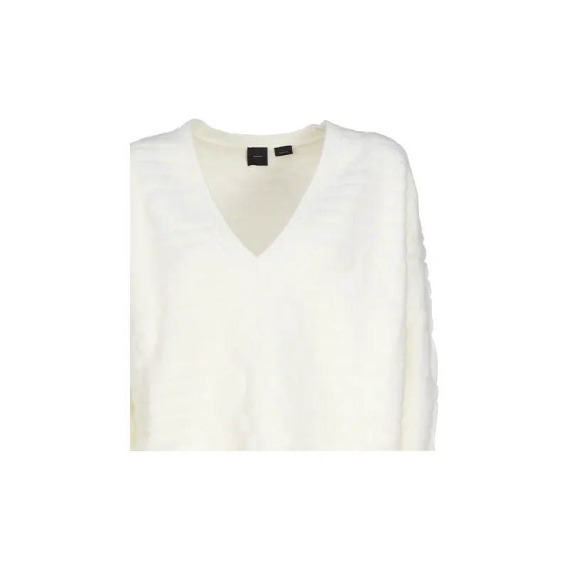 PINKO Intarsia knit Logo V neck Jumper-2
