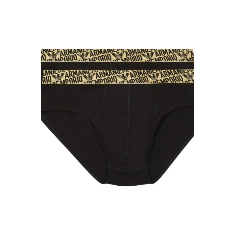 EMPORIO ARMANI Two pack Of Asv All over Shiny Logoband Organic cotton Briefs-4