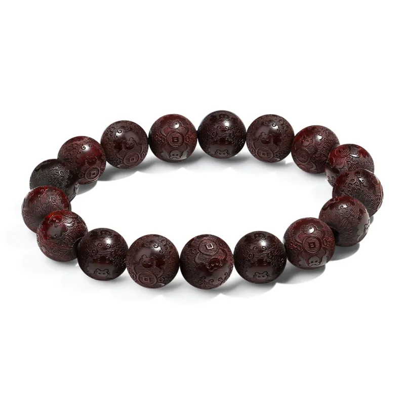 PUTUOSHANWENCHUANG Rosewood Bracelets Unisex-0