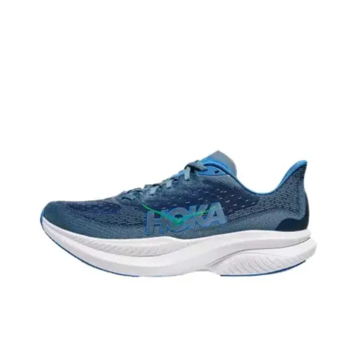 HOKA ONE ONE MACH 6 Abrasion Resistant Low Top Running Shoes Men's Blue