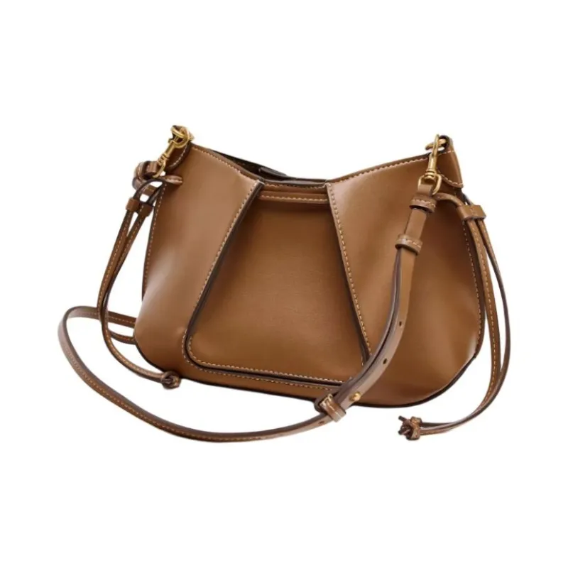 ZARA PU Crossbody Bag Mini Women's Dark Brown Yellow-7