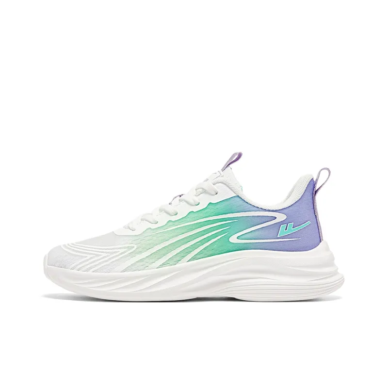 Warrior Cushioning Lightweight Breathable Quick Dry Low-Top Running Shoes Women's White Purple Blue Green-1