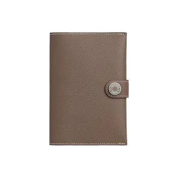HERMES Evercolor Calfskin Passport Holder Men's Brown