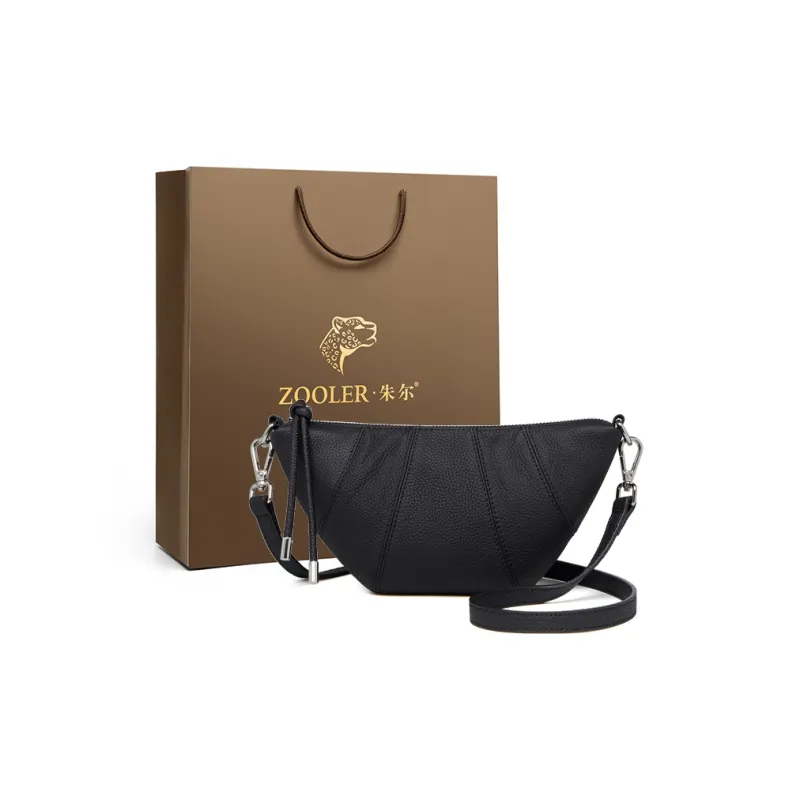 ZOOLER Top Grain Cow Leather Crossbody Bag Regular Women's Elephant Gray/Hepburn Black/Jasper/Milk White-18