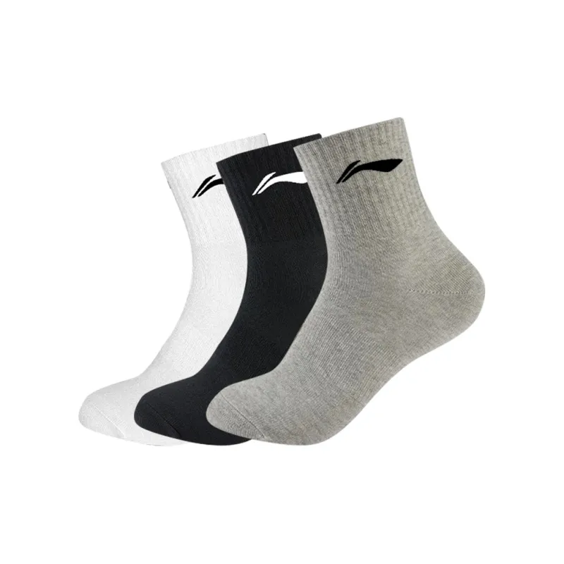 LiNing Mid Calf Socks Unisex 3 Pack-9