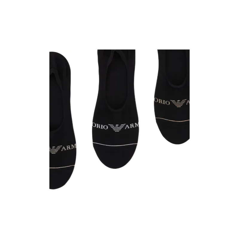 EMPORIO ARMANI FW24 No Show Socks Men's 3 Pack Black-3