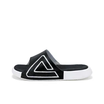 PEAK Slip Resistant Abrasion Resistant Cushioning Slide Slippers Unisex Black White