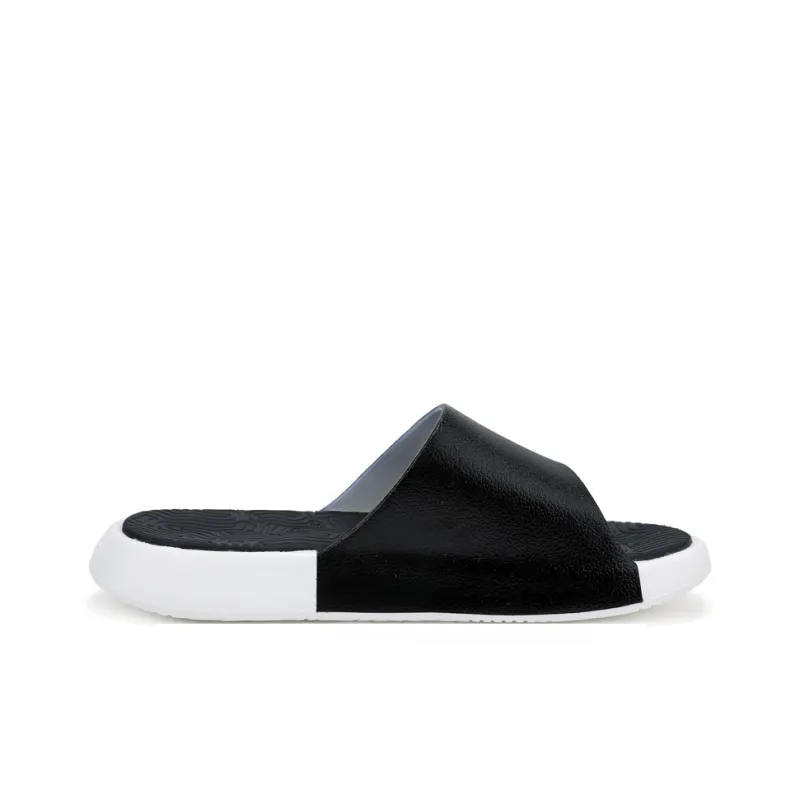 PEAK Slip Resistant Abrasion Resistant Cushioning Slide Slippers Unisex Black White-1