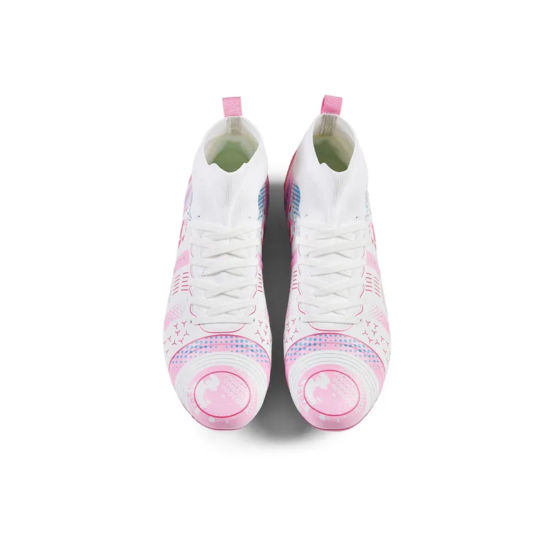PANKE Soccer Shoes Unisex High Top White Pink Blue/White Dark Blue/White Purple Rose-3