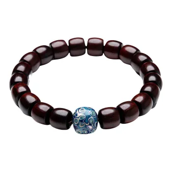 CHIKUANG Rosewood Blue Lacquer Bead Chinese Style New Trendy, Vintage Luxury Beaded Bracelet Unisex