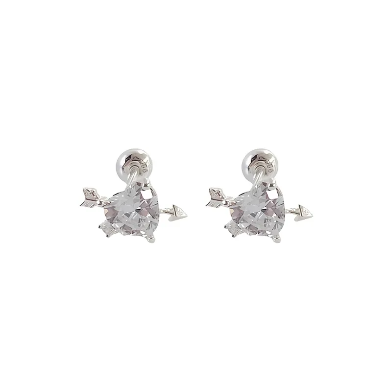 EAR PARTNER 925 Sterling Silver With Zircon Stud Earrings Women's-2