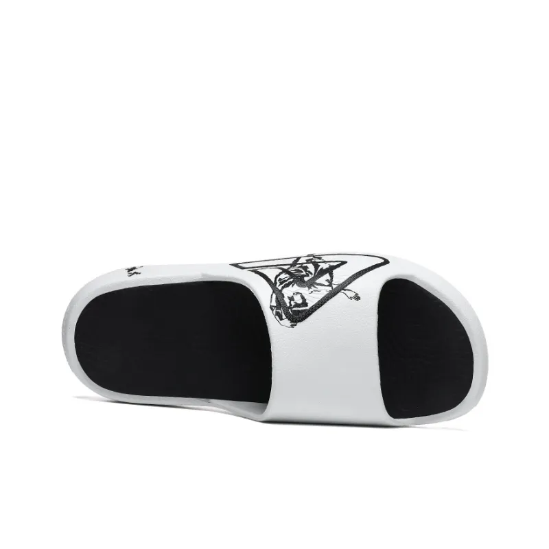 PEAK Attitude 7.0 Slip Resistant Abrasion Resistant Cushioning Slide Slippers Men's White Black-5