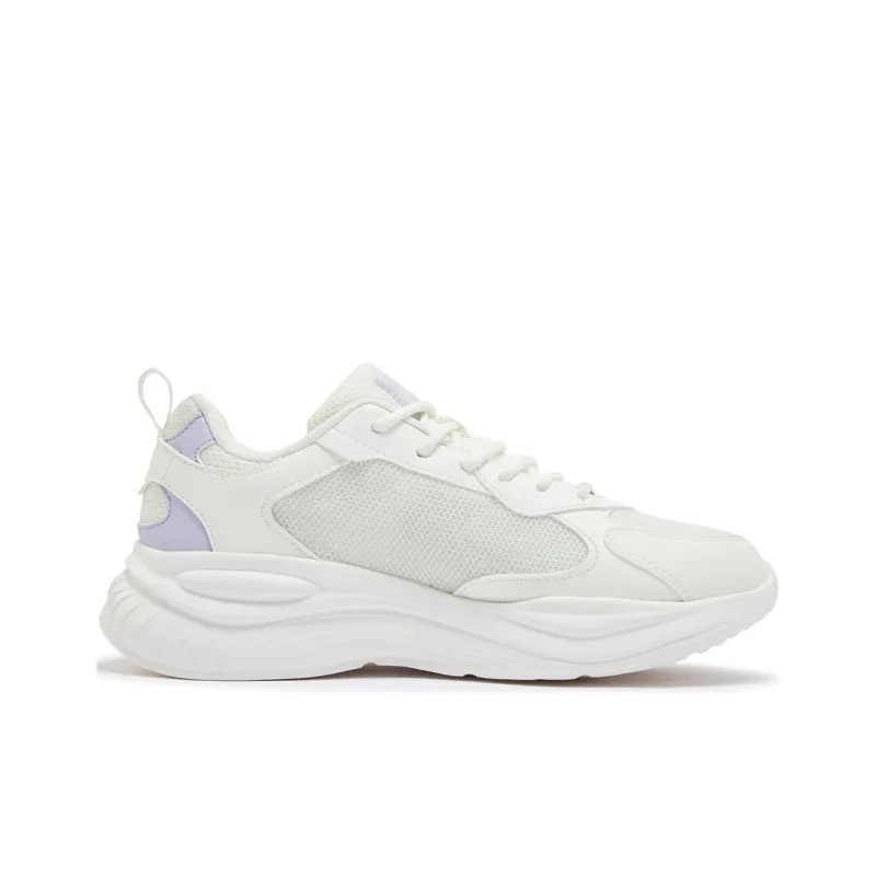 361° Non slip Wear resistant Shock Absorption Low Top Casual Shoes Women's White Purple-1
