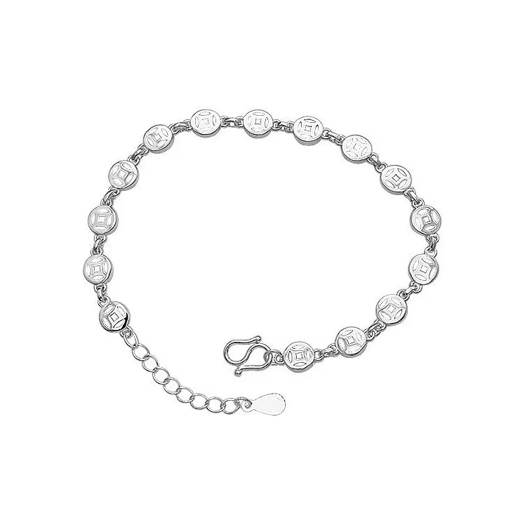 Old Qingyun Silver Building 999 Fine Silver Bracelets Women's-0