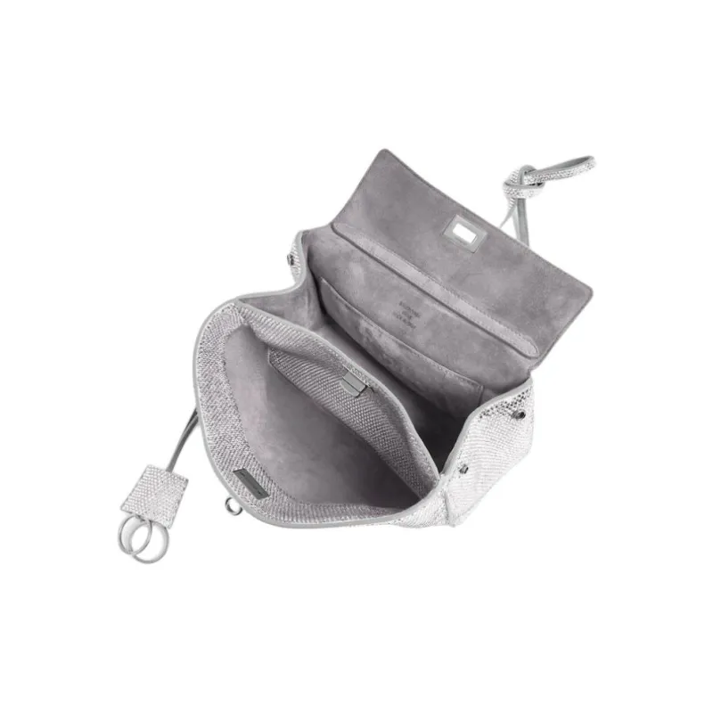 Balenciaga Rodeo Calfskin One Shoulder Handbags Mini Women's Smoke Gray-4