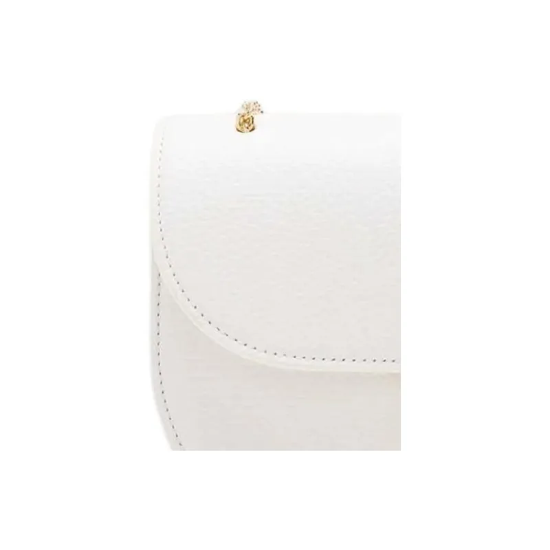 COCCINELLE Grained Leather Shoulder Bag Crossbody Bag Medium Size Women's Bright White-3