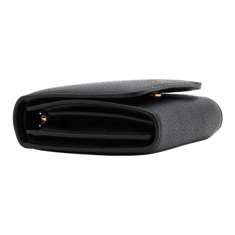 Mulberry Cow Leather Wallet Small Size Women's Black-3