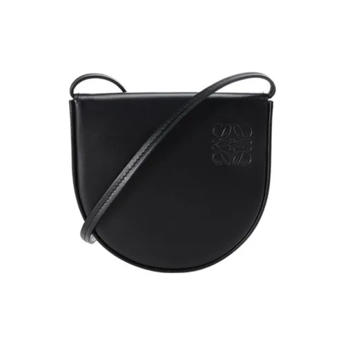 LOEWE Heel Cow Leather Coin Purse Crossbody Bag Shoulder Bag Small Size Women's Black