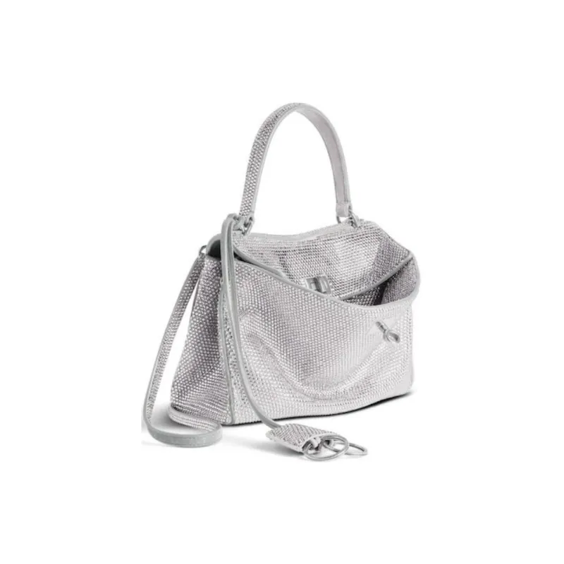 Balenciaga Rodeo Calfskin One Shoulder Handbags Mini Women's Smoke Gray-2