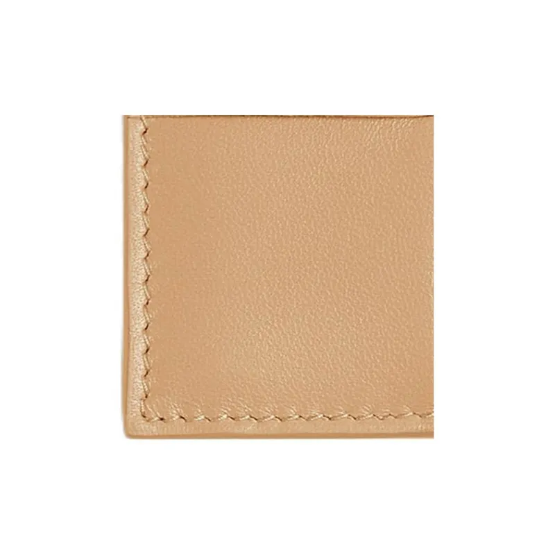 Bottega Veneta Lambskin Card Clip Card Holder Women's Almond-3