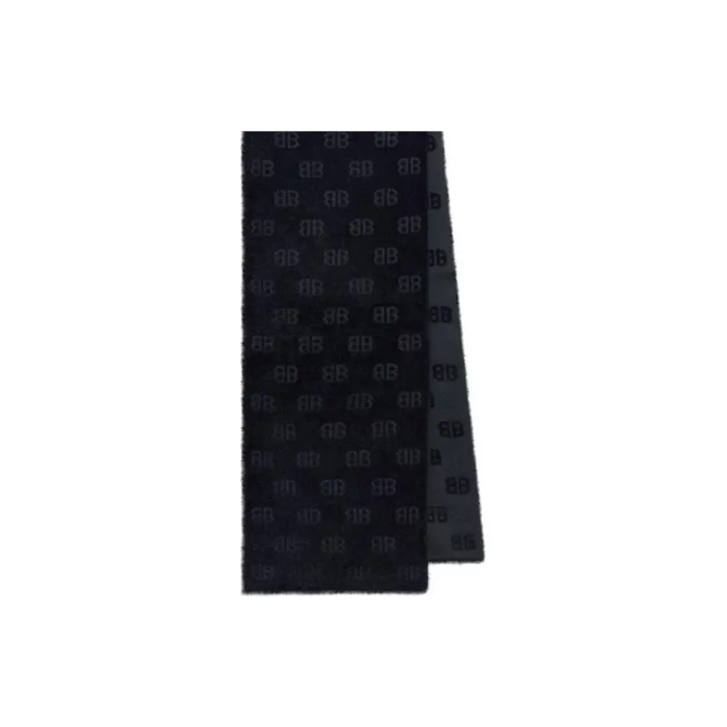 Balenciaga Wool Polyamide Knit Scarves Women's Black-2