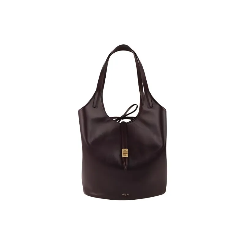 APEDE MOD Cow Leather Handbag Large Size Women's Bordeaux Red-2