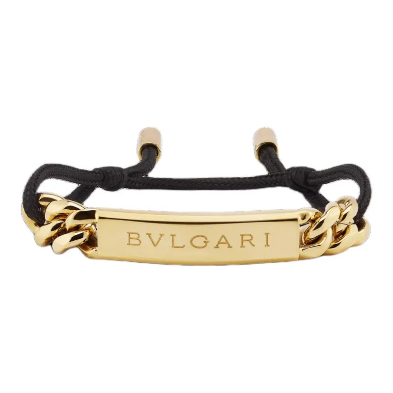 BVLGARI Fabric Bracelets Men's Black-0