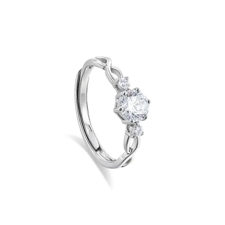 LUCA Sterling Silver Rings Unisex Silver white Gift Box-10