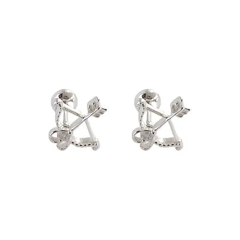 EAR PARTNER 925 Sterling Silver With Zircon Stud Earrings Women's