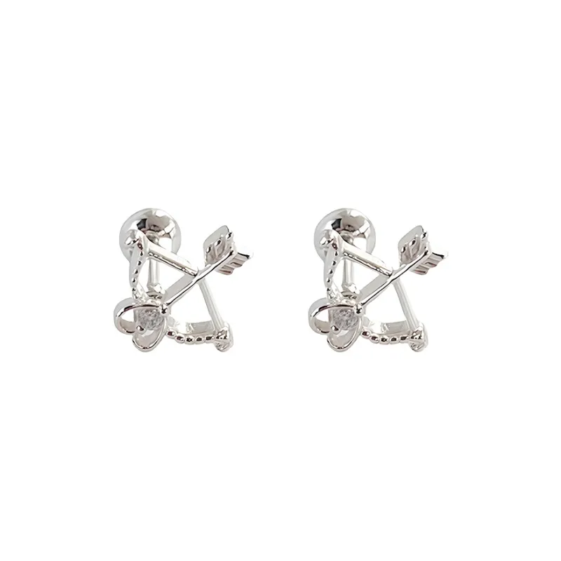 EAR PARTNER 925 Sterling Silver With Zircon Stud Earrings Women's-0