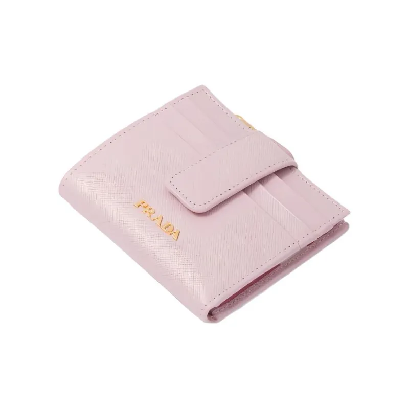 PRADA Saffiano Leather Wallet Women's Pink-2