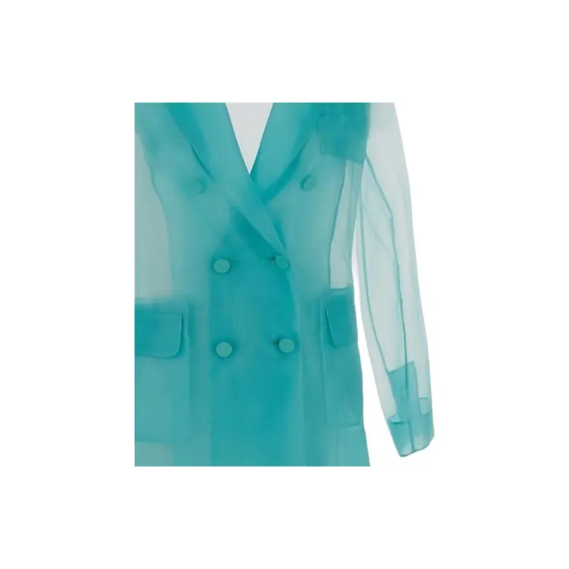 MaxMara Negra Double Breasted Sheer Blazer-2