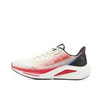 QIAODAN Boundaryless 7.0 Wear Resistant Breathable Rebound Low Top Casual Sprint Running Shoes Men's White Red