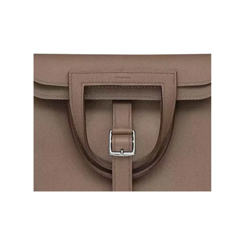 HERMES Halzan Swift Calfskin Shoulder Bag Crossbody Bag Mini Unisex Elephant Gray-2