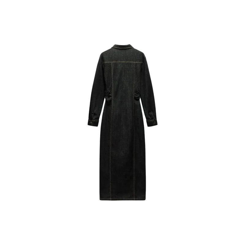 ZARA Long Sleeved Dresses Women's Black-1