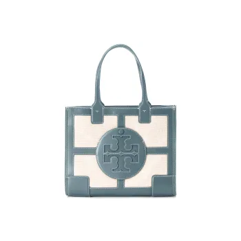TORY BURCH Ella Fabric With Cow Leather Tote Bag, Shopping Bag, Shoulder Bag, Handbag Mini Women's Brunner Blue
