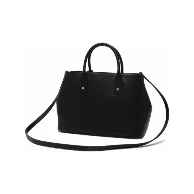 Furla Linda Leather Tote Bag Shopping Bag Handbag Small Size Women's Black-4