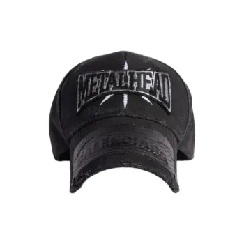 Balenciaga Cotton Twill Metal Baseball Caps Men's Black